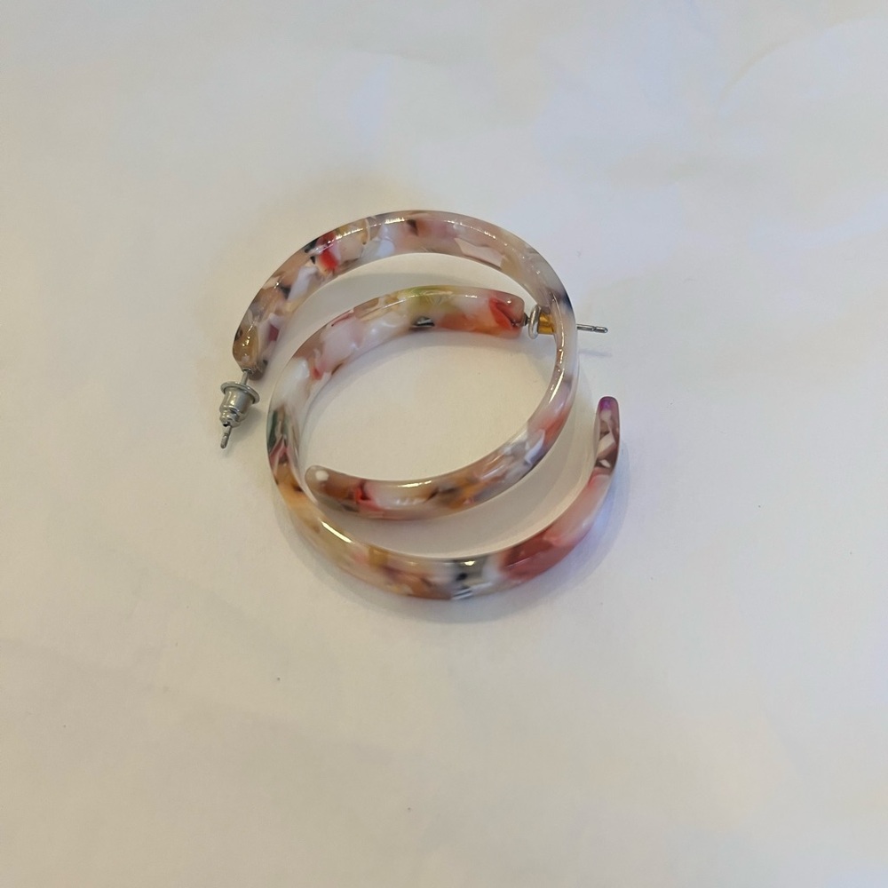 Multicolor Resin Hoop Earrings
